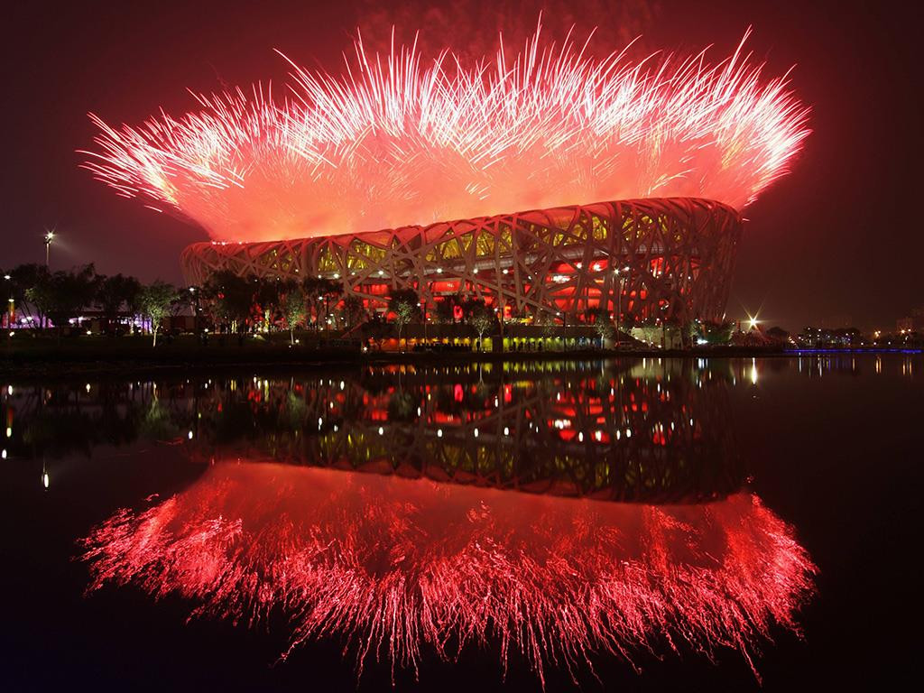 北京鸟巢,曾是2008年北京奥运会开幕式的举办地.